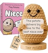 Niece Gift from Auntie, Uncle - Tiny Potato Crochet with 30 Cute Signs - Funny Birthday Gifts fro...