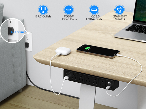 under desk power strip