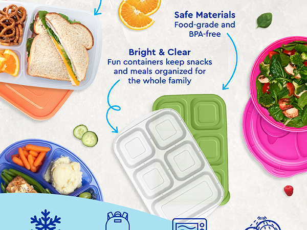 food safe materials bpa free bright and clear keep meals organized for the whole family