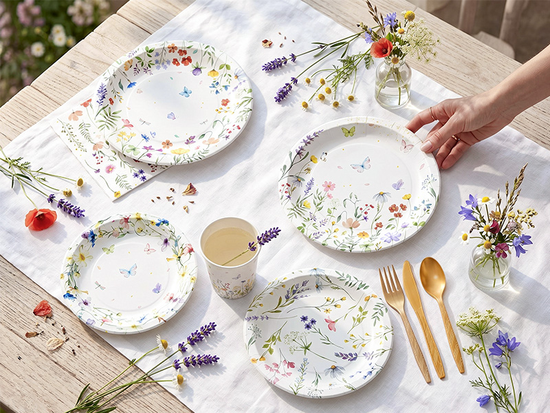wildflower paper plate