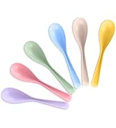 HMDZMR Soup Spoons Wheat Straw Chinese Soup Spoons Ramen Spoons, Long Asian Soup Spoon, Plastic D...