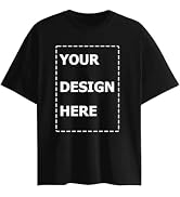 Custom Tee Shirts Personalized: Add Your Own Text & Design T-Shirt - Ultra Soft Cotton Unisex for...
