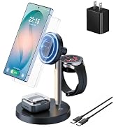 Geyo 4 in 1 Magnetic Fast Wireless Charger for Samsung S26 with Night Light | Charging Station fo...