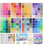 Redtwo 28000 Pcs Clay Beads Bracelet Making Kit 192 Colors 9 Boxes Flat Polymer Heishi Beads Set ...
