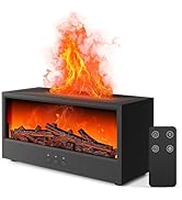 Fireplace Flame Air Diffuser Humidifier,7 Colors Aromatherapy Essential Oil Diffuser, Ultrasonic ...