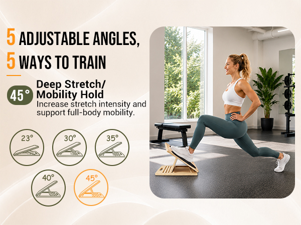 45° slant board for deep stretch, mobility hold, and full-body flexibility.