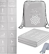 Foldable Yoga Mat for Women, Non Slip Exercise Mat for Home Gym, Travel Yoga Set With Stretch Str...