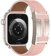 Charlam Leather Magnetic Watch Band, Compatible with Apple Watch Bands 40mm 38mm 41mm 42mm 44mm 4...