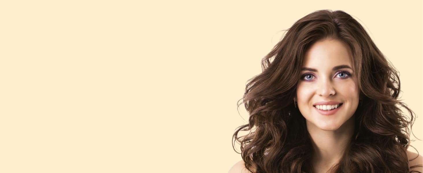 Woman with curled hair