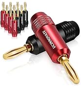 UCINNOVATE Banana Plugs for Speaker Wire, 12 Pcs Gold Plated Banana Plugs Speaker Connector for D...