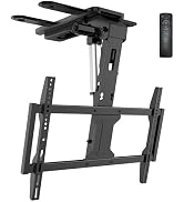 WALI Motorized Ceiling TV Mount for 37 to 75 inch Screens, Flip Down Motorized TV Mount with Remo...
