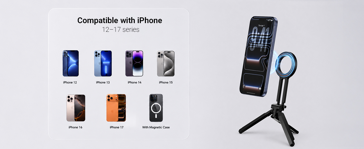 Magnetic Selfie Stick for iPhone 12–17