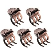 5 Pcs Bronze Mini Metal Hair Claw Clips for Women,Clamp Side Bangs Clip Hair Styling,Mini Metal H...