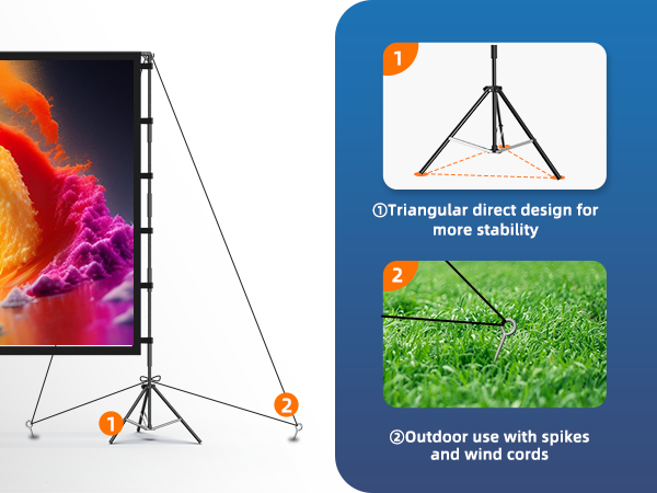 vamvo Projector Screen with Stand 120 inch