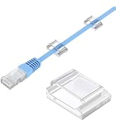 AGPTEK Ethernet Cable Clips, 100 PCS Adhesive Wire Clips, Flat Cord Clips Small Cable Holder Mana...
