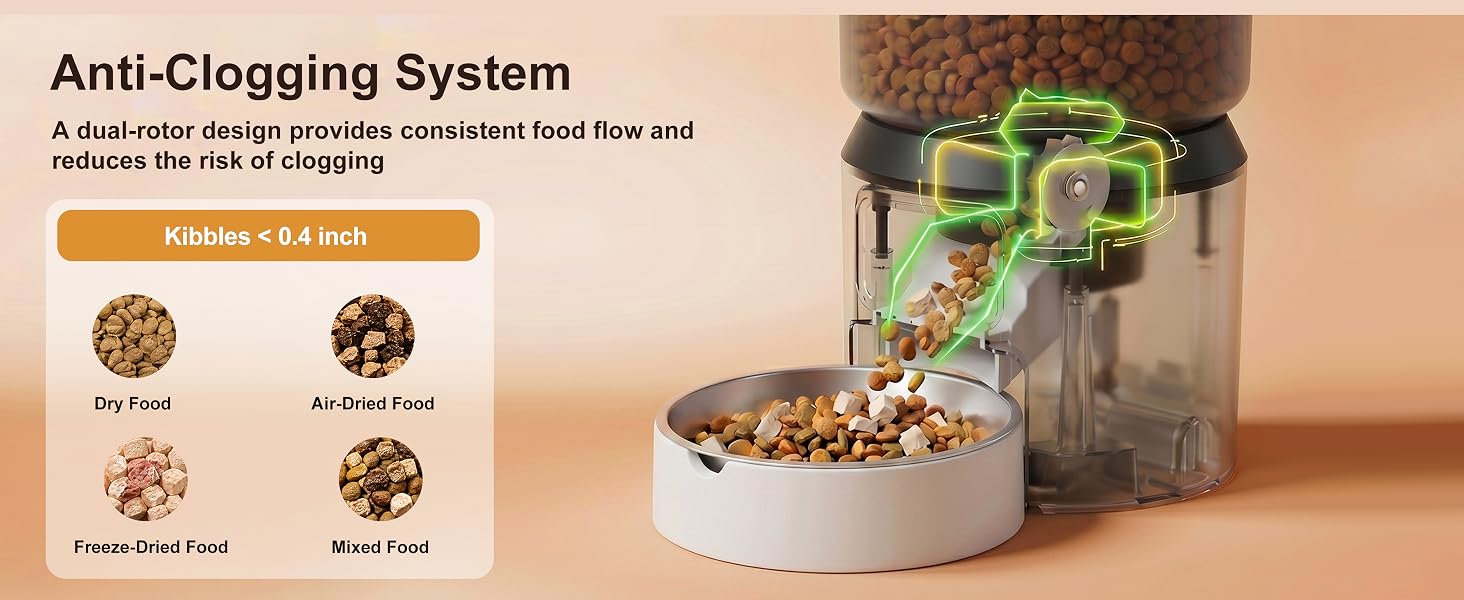 Automatic Cat Feeders, 4L Timed Cat Dry Food Dispenser Auto Pet Feeder Portion Control 9 Meals Day