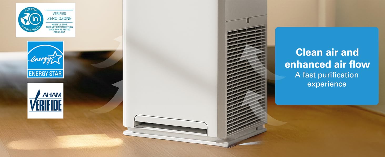Clean air and enhanced air flow for fast purification