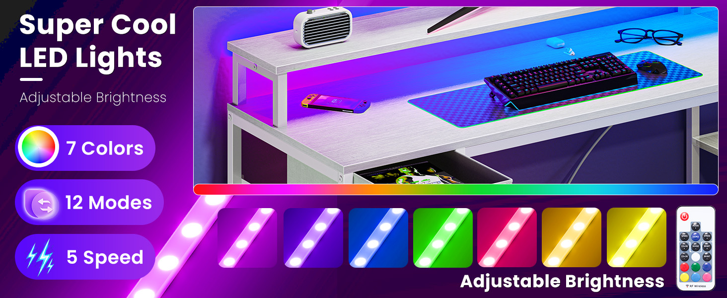 gaming desk with charging station