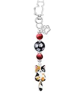 YTYAB Cute Cat Keychain,Kawaii Bag Charms,Funny Ball Decor Key Chain,Kitty Aesthetic,Cat Footprin...