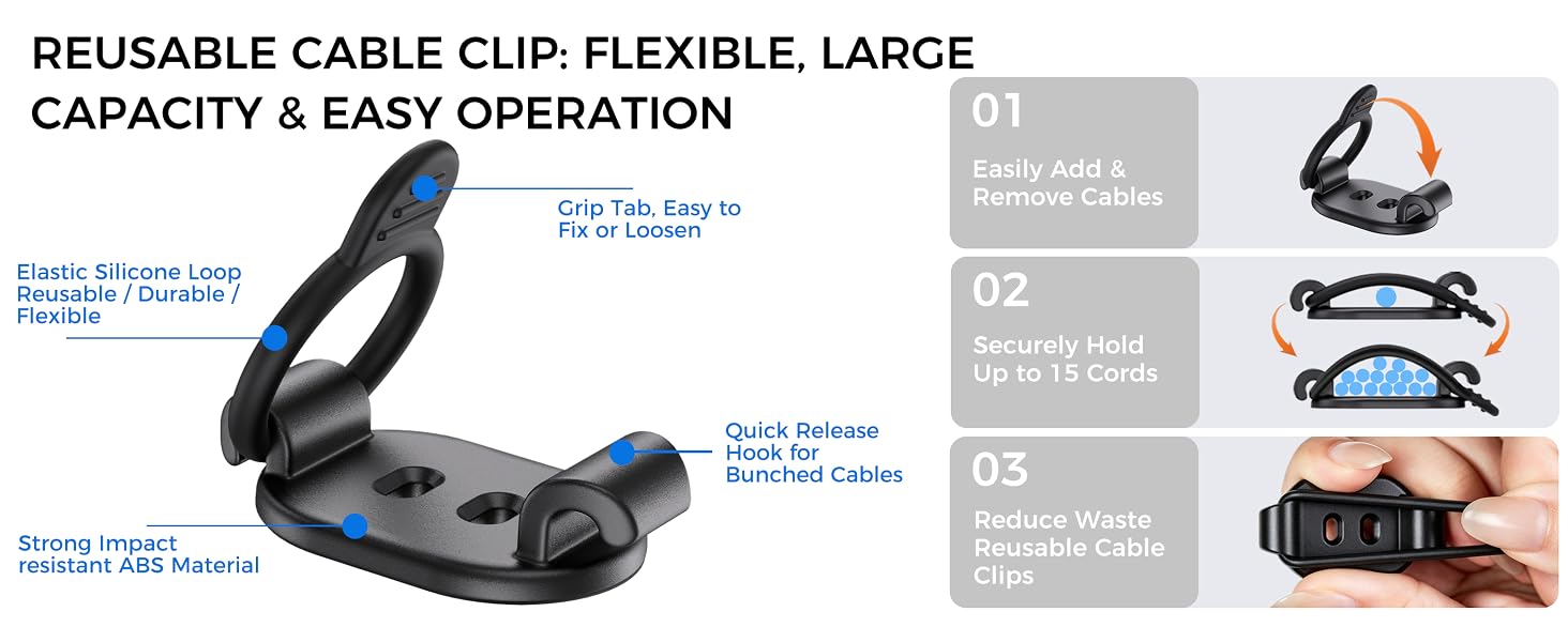 adhesive cable clips cord management ethernet cable wall clip charging cable holder elastic