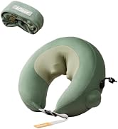 ZDEER Inflatable Neck Massager with 3D Vibration Massage Heads – Portable U-Shaped Air Pillow for...