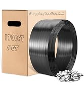 Heavy Duty PET Banding Strapping Kit, 1700ft x 5/8? 925lbs Break Strength Industrial-Grade Black ...