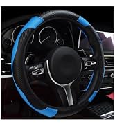 povtii Car Steering Wheel Cover, 15 Inch Leather Breathable Auto Steering Wheel Protector, Comfor...