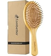 Bamboo Hair Brush for Hair Growth -Natural bamboo Paddle Detangling Brush for All Hair Types (Thi...
