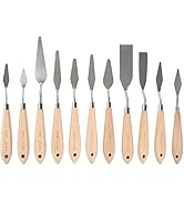 CONDA 11 Piece Stainless Steel Spatula Palette Knife Professional Palette Knife Painting Wood Handle