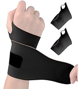 Compression Wrist Brace (2Pcs), Elastic Wrist Wrap Support for Carpal Tunnel, TFCC Tear, Tendonit...