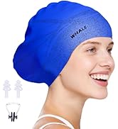 WHALE Extra Large Swim Cap Designed for Men and Women with Thick, Long Hair, Hair Extensions Or A...