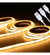 UVTaoYuan Led Strip Lights 5V USB Short COB LED Strip Light 3Pack 3000K Warm White Small Flexible...