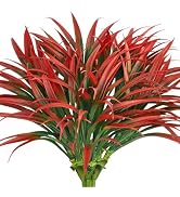 Ouddy Decor 20 Pcs Fake Outdoor Plants Artificial Grass Greenery Stems Faux Plastic Plants UV Res...