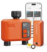 WiFi Water Timer for Garden Hose with 984 ft Range,Smart 2- Zone Sprinkler Timer, APP & Remote Co...