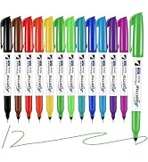 Cgerma Ultra Fine Point Permanent Marker Bulk, 12 Assorted Colors 0.4mm Fine Tip Permanent Marker...