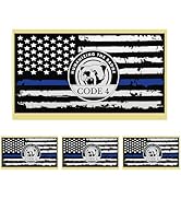 4PCS Thin Blue Line Sticker Code 4,American Flag Thin Blue Line Car Decal,Waterproof Vinyl Police...