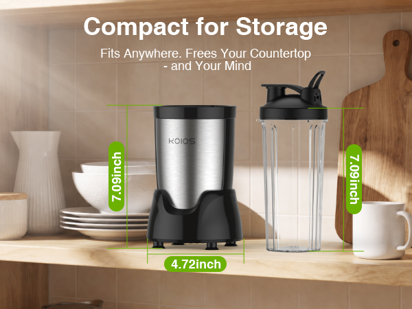 Space-saving design lets you store the blender anywhere without taking up room