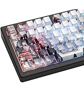 Womier PBT Keycaps Set 130 Keys, Custom White Japanese Keyboard Doubleshot Dye Sub Side Print Shi...