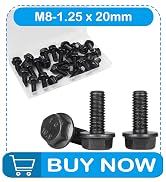 Yinpecly M8-1.25 X 20mm Flanged Hex Head Bolts Flange Hexagon Screws, External Flange Hex Drive S...