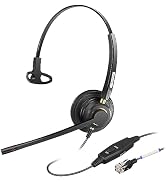 Arama Yealink Phone Headset with Microphone Noise Cancelling, RJ9 Office Telephone Headsets Compa...