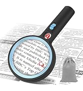 HQGZQL Large 20X 13X 5X Magnifying Glass with Light Handheld Magnifying Glass 30 LED and1 UV Illu...