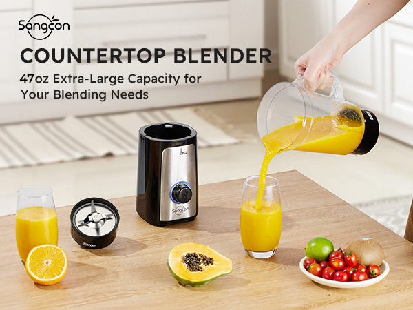 Sangcon 47 oz countertop blender pitcher for juice, smoothies, and shakes