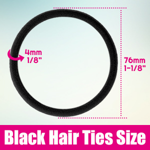 Black Hair Ties Size
