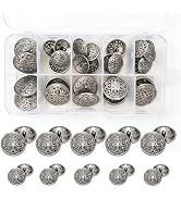Silver Buttons for Blazer, 28pcs Metal Blazer Buttons for Clothes, 18mm/0.7IN 23mm/0.9IN Replacem...