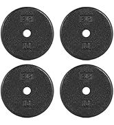 CAP Barbell Standard 1-Inch Cast Iron Weight Plates - Singles & Sets | 1.25-50 lbs | Multiple Opt...