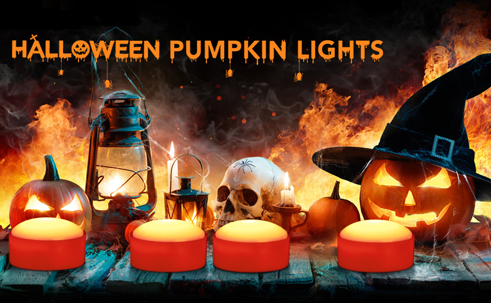 4-Pack Halloween Led Pumpkin Lights