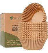 Caperci Parchment 200pcs Jumbo Muffin Liners for Baking - Natural Paper Large Cupcake Liners for ...