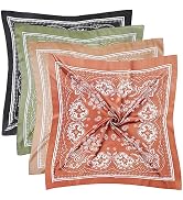Fishinsea 4 Pcs 27.5'' x 27.5'' Large Bandanas Silk Square Head Scarfs Scarves Bandanas Neck Scar...