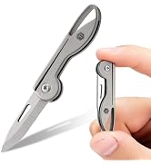 KeyUnity KK05 Mini Titanium Pocket Knife for Everyday Carry- Razor Sharp Folding Blade, Lightweig...