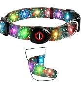 Christmas Light Up Dog Collar, LED Dog Collar Glow in The Dark - USBC Rechargeable, 3 Flashing Mo...